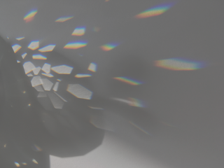 水晶在太阳照射到墙壁的不同效果彩虹光斑