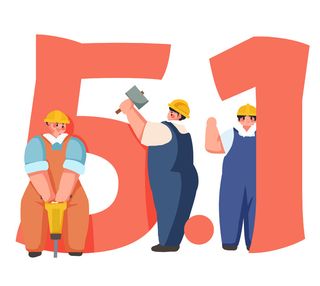 五一劳动节创意劳动场景插画