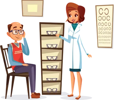 中年男人去配眼镜