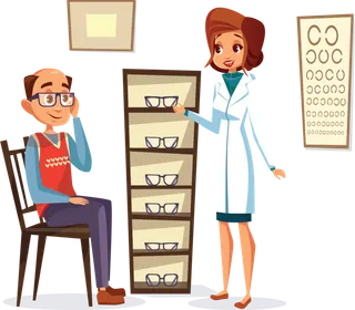 中年男人去配眼镜