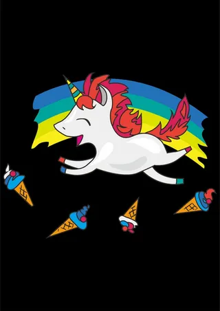 天马独角兽彩虹冰淇淋