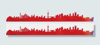 红色装饰建筑城市剪影素材免扣