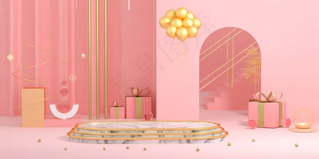 C4D电商场景模型渲染背景 C4D电商场景模型渲染背景