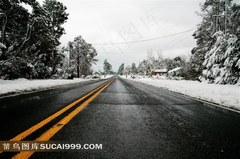 雪天公路美丽风景 雪天公路美丽风景