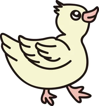 手绘简笔小鸭子