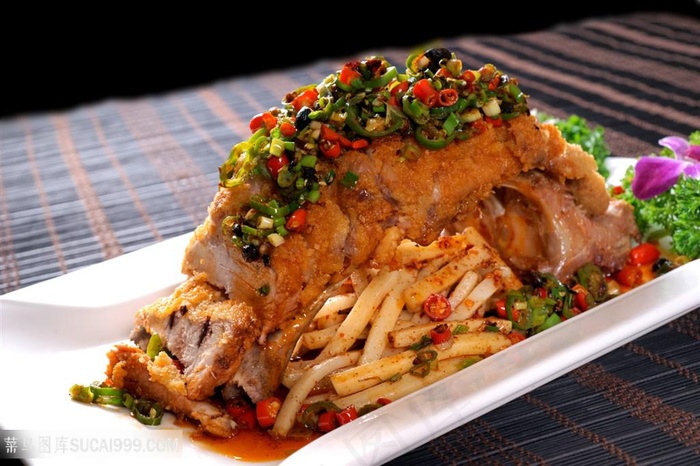 秘制大排中华美食摄影图