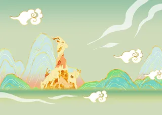 国潮五羊石像地标建筑