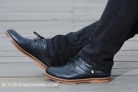 高清黑色男式皮鞋图片