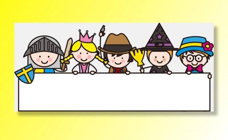 标题框  卡通 男孩女孩