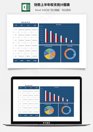 财务上半年收支统计图表