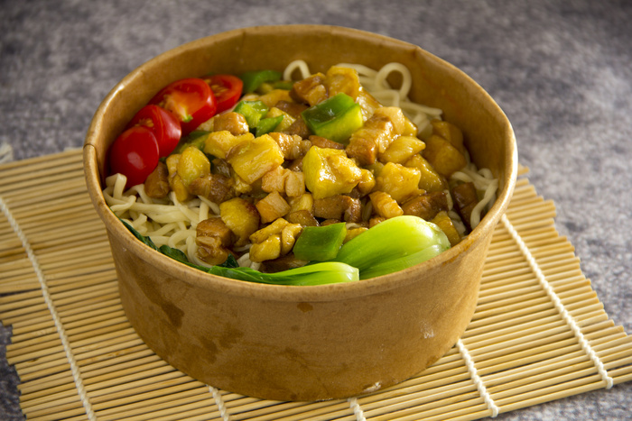 茄子肉丁1餐饮快餐打卤面成品高清大图