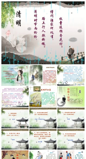 清明节的由来传统习俗PPT预览图