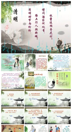 清明节的由来传统习俗PPT预览图