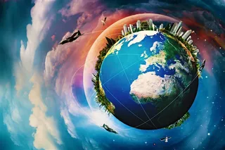 炫彩云彩地球素材