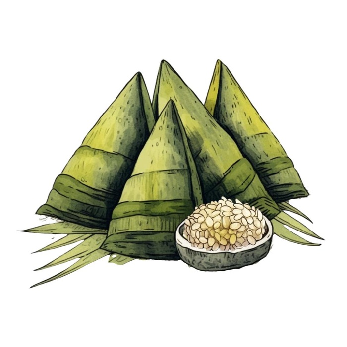 粽子绿叶免抠(1024x1024)