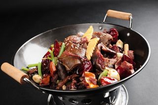 干锅美食焖锅湘菜麻辣香辣纸锅干锅带皮狗肉