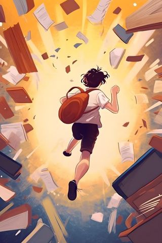 考试复习冲刺时间学生天空背景