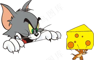 彩色动漫猫和老鼠图片