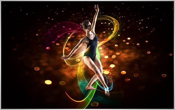 多彩炫光舞者psd模版下载