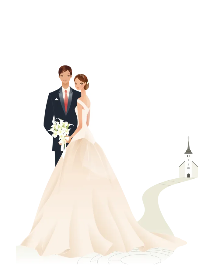婚纱卡通人物婚礼白纱结婚婚纱摄影手绘