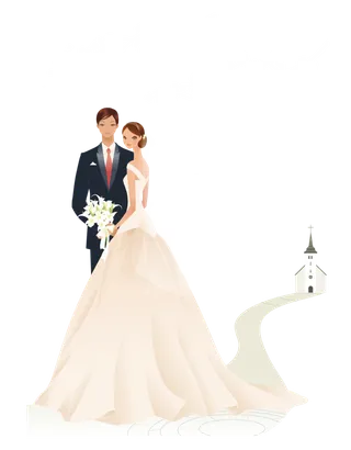 婚纱卡通人物婚礼白纱结婚婚纱摄影手绘