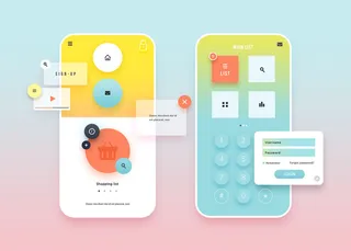 UI多页面包装展示手机APP交互界面样机长图概念PSD设计模板