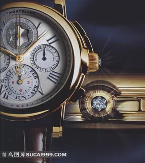 豪华石英表的特写