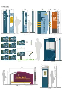 全套小区标识小区标牌导视牌设计