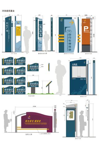 全套小区标识小区标牌导视牌设计