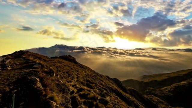 山, 天空, 日落, 云, 旅游, 自然, 景观