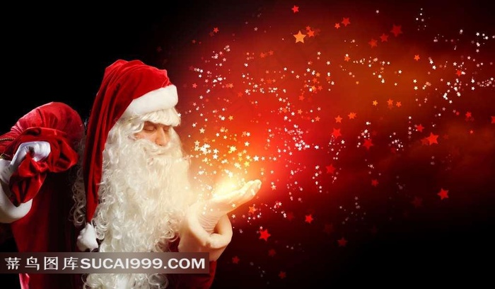正在施法的圣诞老人高清图片