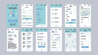 手机移动端整套APP交互UI界面套图作品集EPS矢量图设计素材