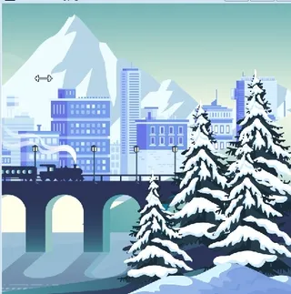 设计冬天雪花卡通背景