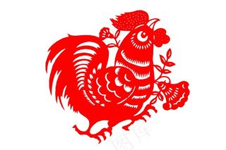 中国风鸡年剪纸图