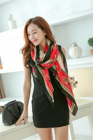 丝巾女模特精美特写