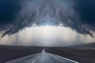 风暴,云,路,原野,雨,天空,天气,路面