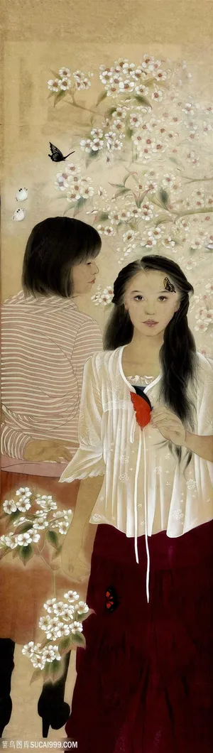 时尚女性花卉装饰画 时尚女性花卉装饰画