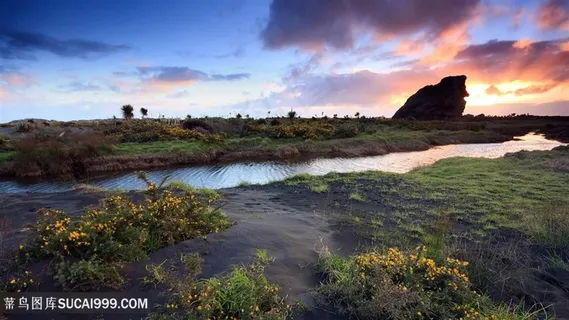 湖畔草地风景画壁纸 湖畔草地风景画壁纸