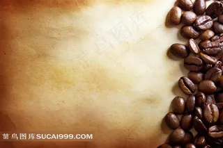羊皮纸上的咖啡豆近景摄影高清图片