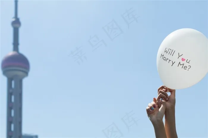 漂亮的求婚气球摄影图片