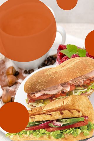 饭堂面包饮食背景