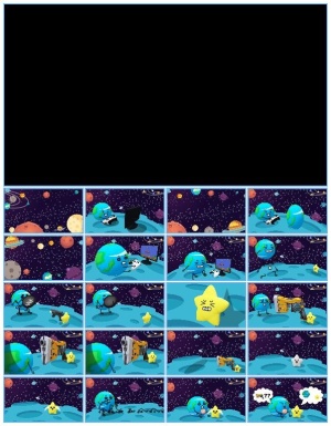 《流星》——童话故事动画影片ppt模板预览图