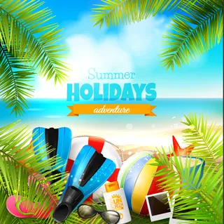 夏天海滩大海背景