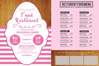 设计英文食物菜单素材