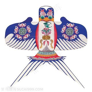 蓝色中国风燕子风筝纸鸢民俗节日图片