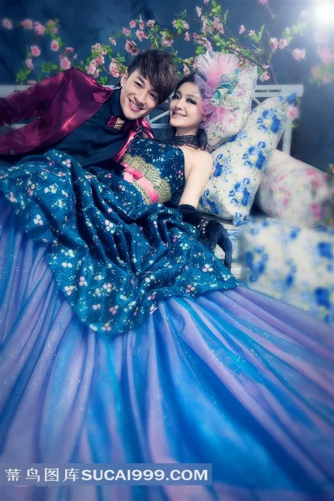 欧式蓝色浪漫高贵婚纱摄影