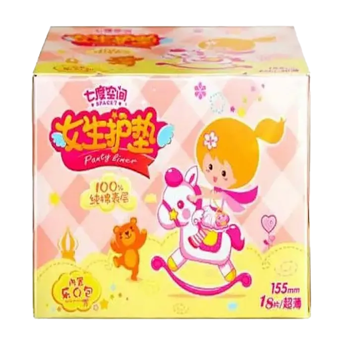 七度空间 女生护垫 18片／盒超市商品白底图免抠实物摄影png格式图片透明底