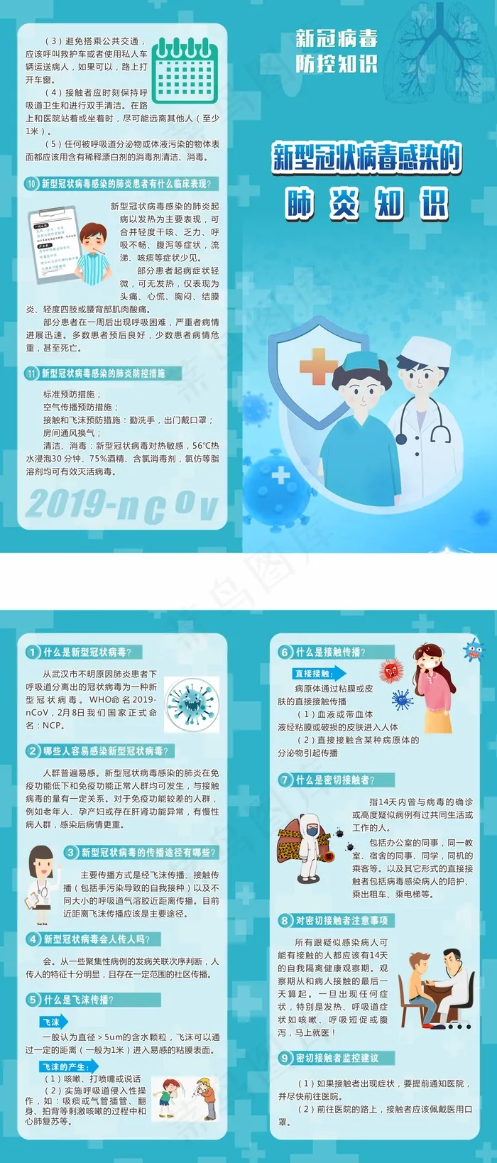 新冠病毒防控知识折页cdr矢量模版下载