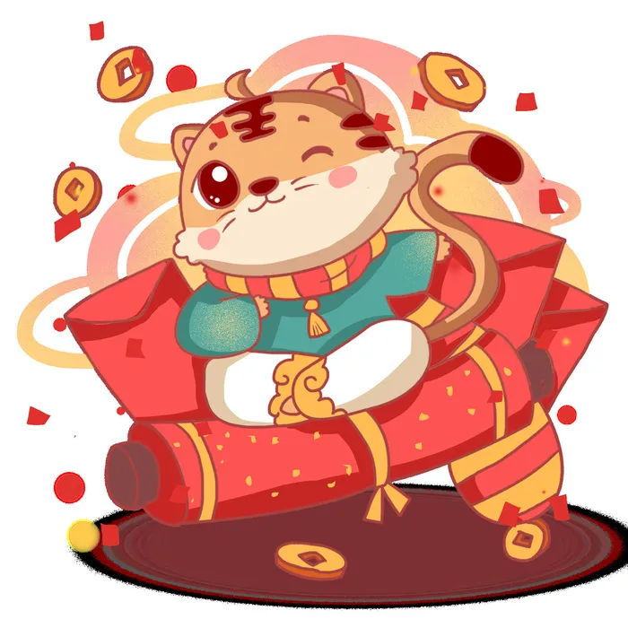 可爱2022年虎年吉祥物卡通形象新年海报元素AI矢量图PSD分层设计素材psd模版下载