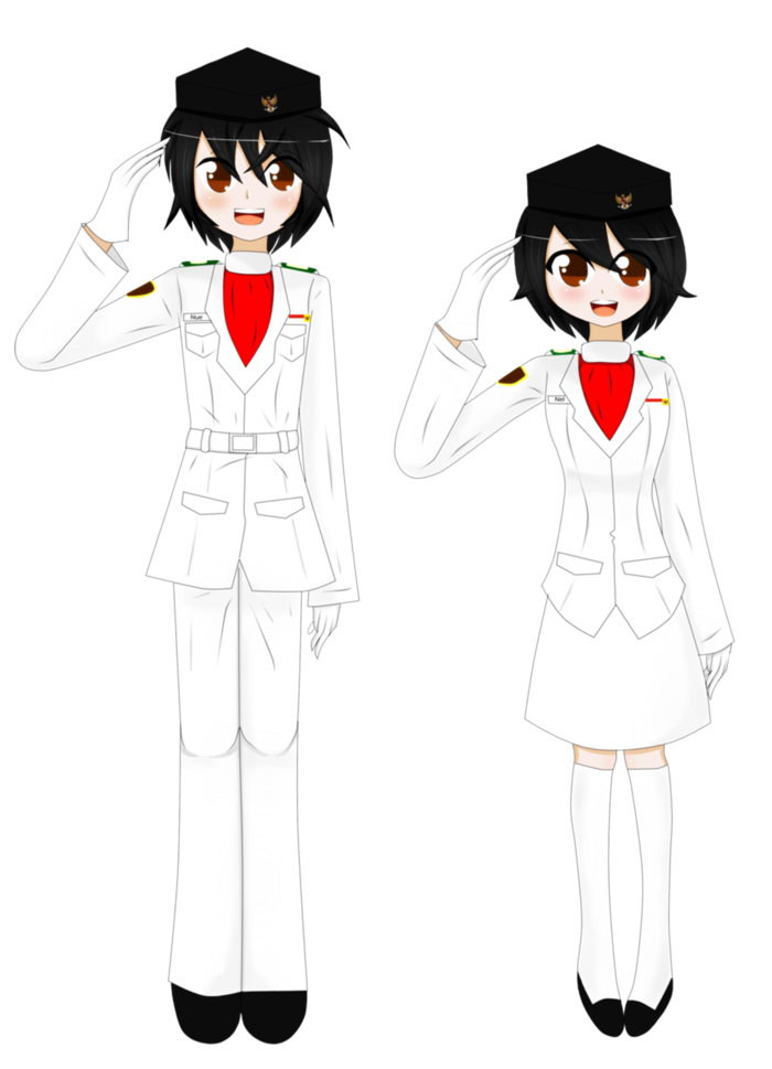 卡通女孩人物白制服